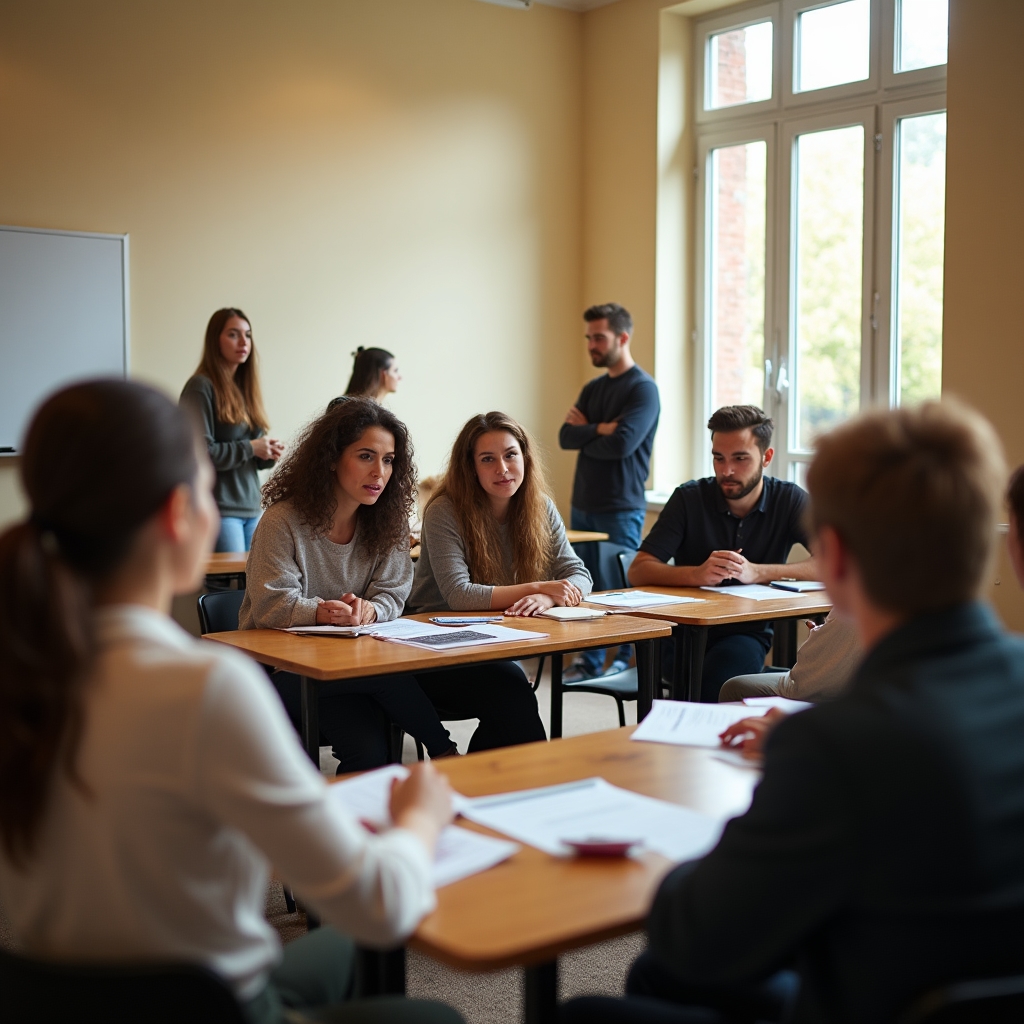 Participants in small group discussion during budget workshop